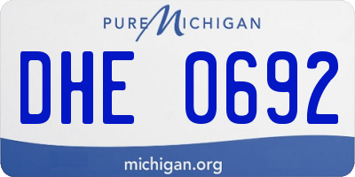 MI license plate DHE0692