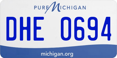 MI license plate DHE0694