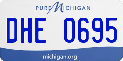 MI license plate DHE0695
