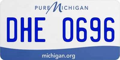 MI license plate DHE0696