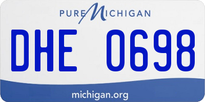 MI license plate DHE0698