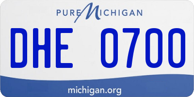 MI license plate DHE0700