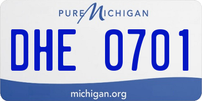 MI license plate DHE0701