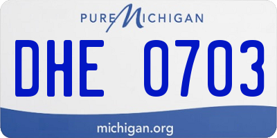 MI license plate DHE0703