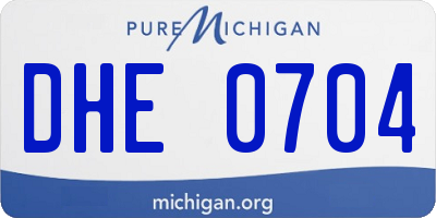 MI license plate DHE0704