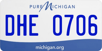 MI license plate DHE0706