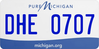 MI license plate DHE0707