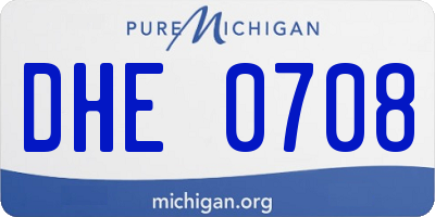 MI license plate DHE0708
