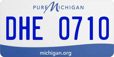MI license plate DHE0710
