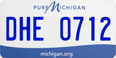 MI license plate DHE0712