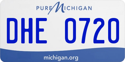 MI license plate DHE0720