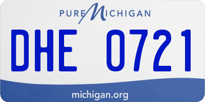 MI license plate DHE0721