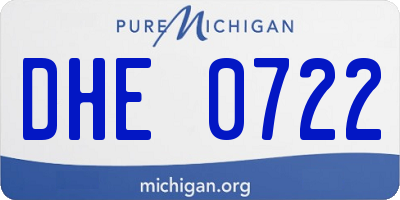 MI license plate DHE0722