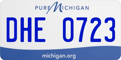 MI license plate DHE0723