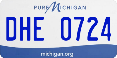 MI license plate DHE0724