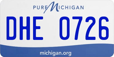 MI license plate DHE0726