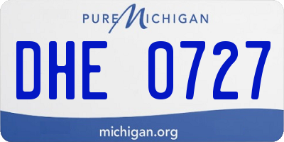 MI license plate DHE0727