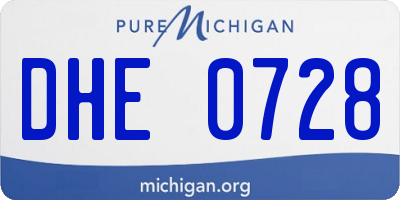 MI license plate DHE0728
