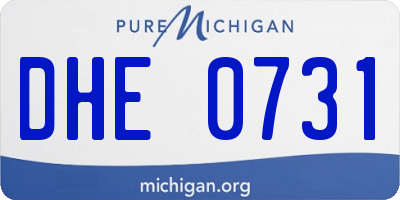 MI license plate DHE0731