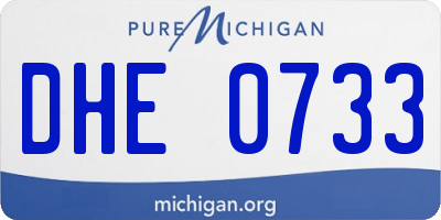 MI license plate DHE0733