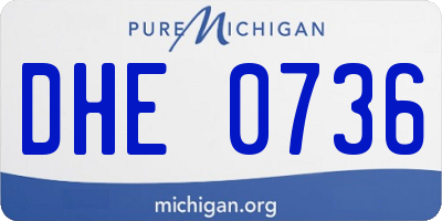 MI license plate DHE0736