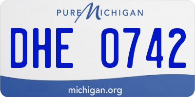 MI license plate DHE0742