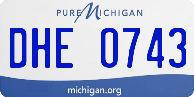 MI license plate DHE0743
