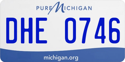 MI license plate DHE0746