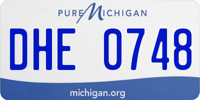 MI license plate DHE0748