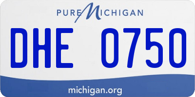MI license plate DHE0750