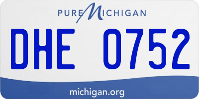 MI license plate DHE0752