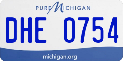 MI license plate DHE0754