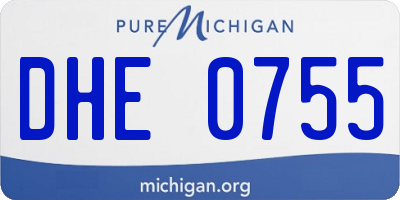 MI license plate DHE0755