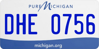 MI license plate DHE0756