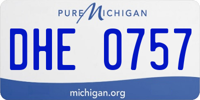 MI license plate DHE0757