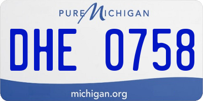 MI license plate DHE0758