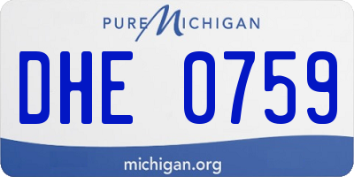MI license plate DHE0759