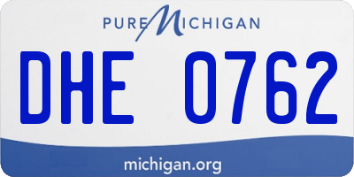 MI license plate DHE0762