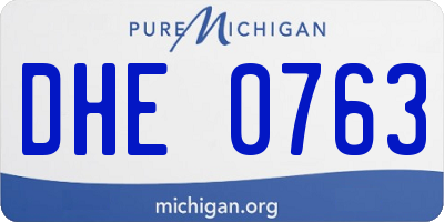 MI license plate DHE0763