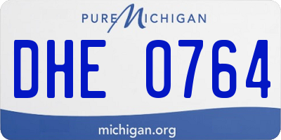 MI license plate DHE0764