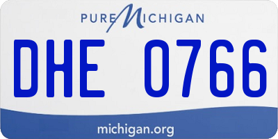 MI license plate DHE0766