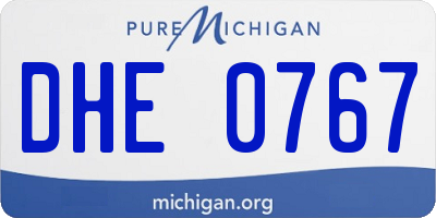 MI license plate DHE0767