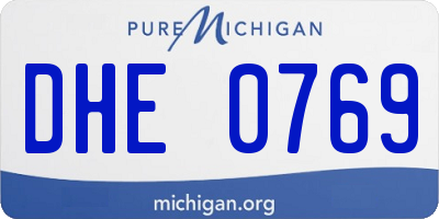 MI license plate DHE0769