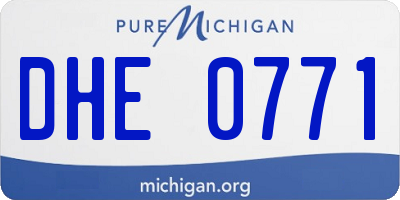 MI license plate DHE0771