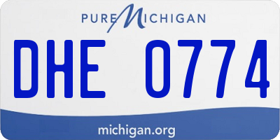 MI license plate DHE0774