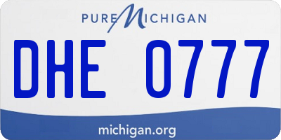 MI license plate DHE0777