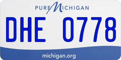 MI license plate DHE0778