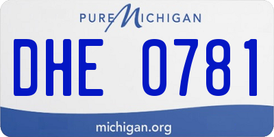 MI license plate DHE0781