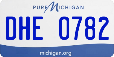 MI license plate DHE0782