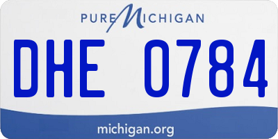 MI license plate DHE0784